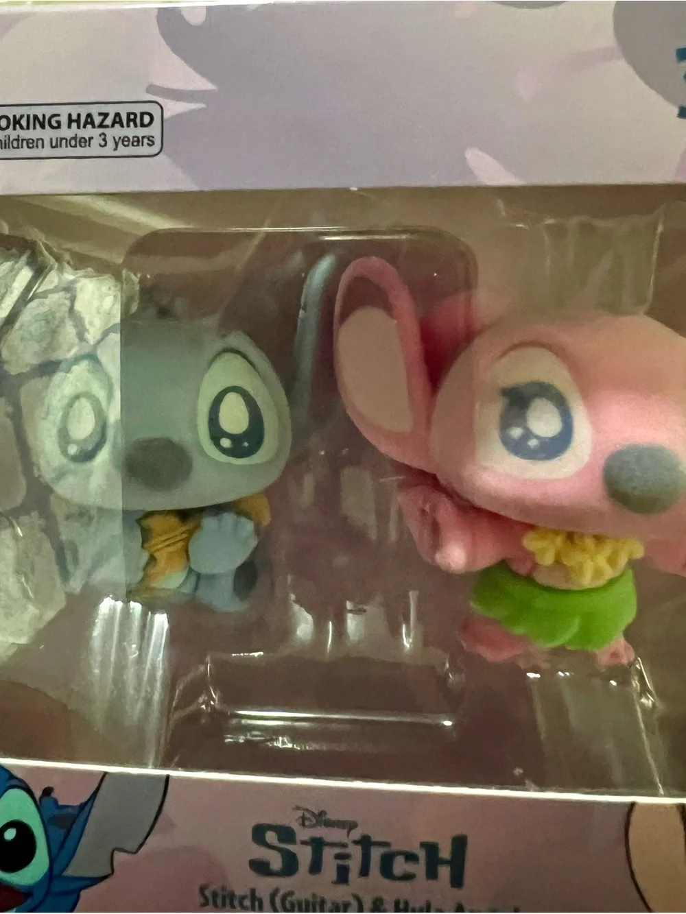 Disney Pink & Gray Flocked Stitch Small Pet Plush Pair